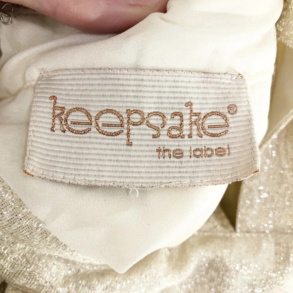 Keepsake Vintage Label Gold Strappy Cocktail Dress - Picture 8 of 10